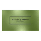 Eleganter, moderner, schimmernder grüner Abstrakte Namenschild (Vorderseite)