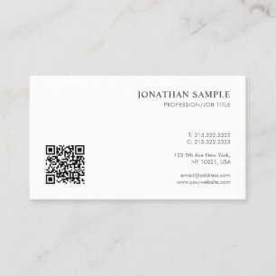 Eleganter, moderner, schlanker Entwurf QR-Code Visitenkarte