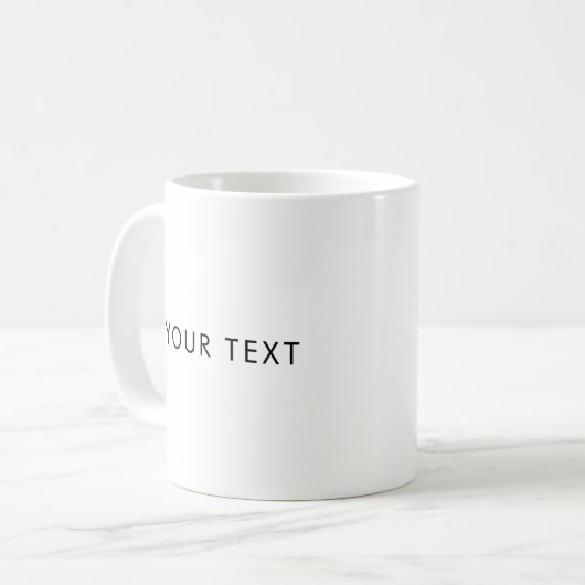 Eleganter moderner, schlanker Vorlagentext oder mo Kaffeetasse (Vorderseite Links)