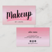 Eleganter, moderner Schmink- und Rose Visitenkarte (Vorne/Hinten)