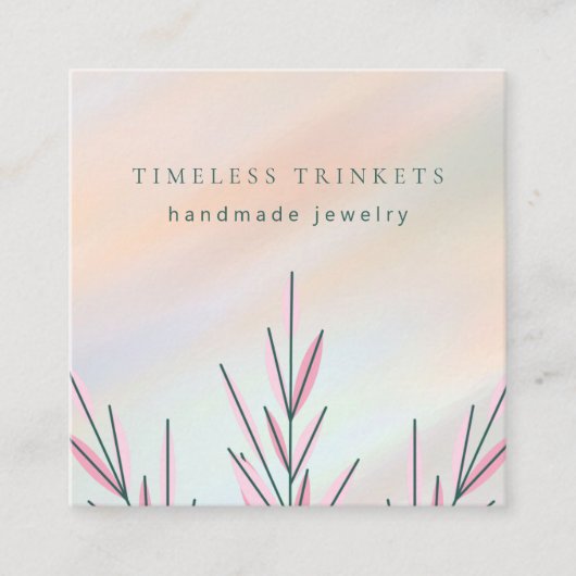 Eleganter moderner Schmuckdesigner Boho Quadratische Visitenkarte (Vorderseite)