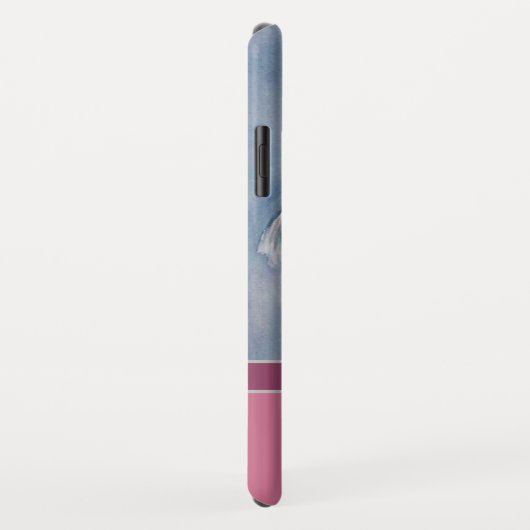 Eleganter moderner Schnauzer mit Fuchsia Monogram  Case-Mate iPhone Hülle (Hinten/Rechts)