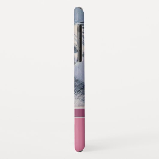 Eleganter moderner Schnauzer mit Fuchsia Monogram Case-Mate iPhone Hülle (Hinten/Links)