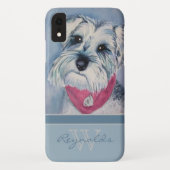 Eleganter moderner Schnauzer mit Monogram-Name Case-Mate iPhone Hülle (Rückseite)