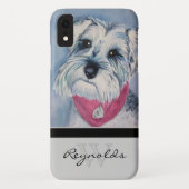 Eleganter moderner Schnauzer mit schwarzem Monogra Case-Mate iPhone Hülle (Rückseite)