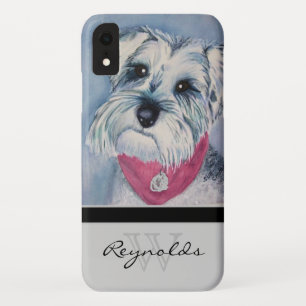 Eleganter moderner Schnauzer mit schwarzem Monogra Case-Mate iPhone Hülle