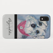 Eleganter moderner Schnauzer mit schwarzem Monogra Case-Mate iPhone Hülle (Rückseite (Horizontal))