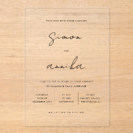 Eleganter, moderner Schriftart für Minimalistische Acryleinladungen