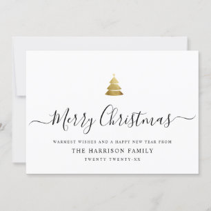 Eleganter moderner Schriftzug Gold Frohe Weihnacht Feiertagskarte
