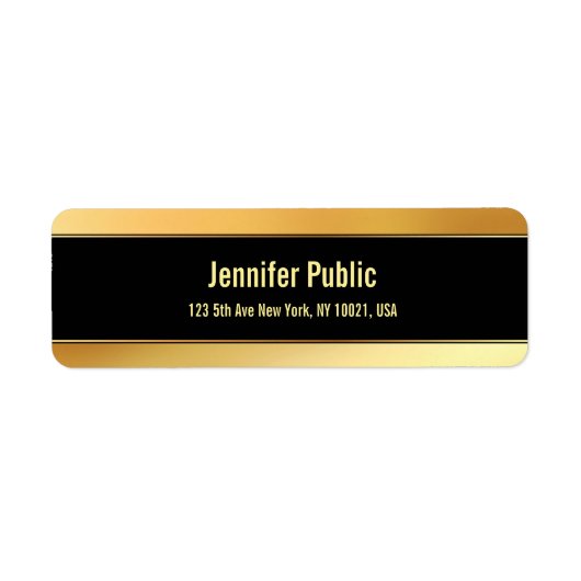 Eleganter moderner Schwarz-Gold-Einfaches Template (Vorne)