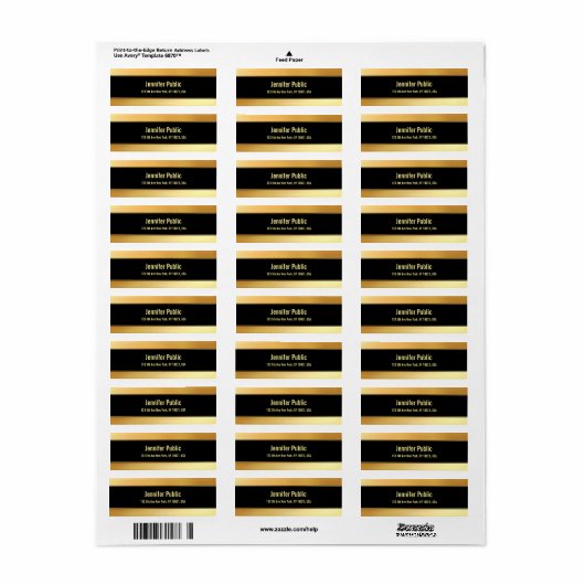 Eleganter moderner Schwarz-Gold-Einfaches Template (Vorne)