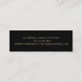 Eleganter moderner Schwarz, Gold, Lederlook Mini Visitenkarte (Rückseite)