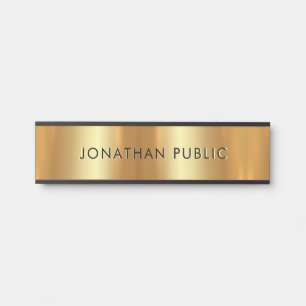 Eleganter moderner Schwarz-Gold-Template-Glamour Türschild