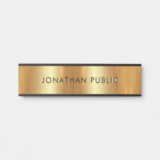 Eleganter moderner Schwarz-Gold-Template-Glamour Türschild (Vorderseite )