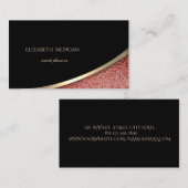 Eleganter moderner Schwarz, roter Marmor Visitenkarte (Vorne/Hinten)