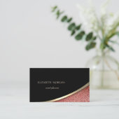 Eleganter moderner Schwarz, roter Marmor Visitenkarte (Stehend Vorderseite)