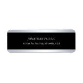 Eleganter moderner Schwarz Silver Italic Text Schr (Vorne)