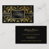 Eleganter moderner Schwarz-und Visitenkarte (Vorne/Hinten)