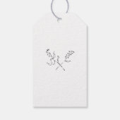 Eleganter moderner Schwarz/Weiß-Blumenkranz Geschenkanhänger (Rückseite)