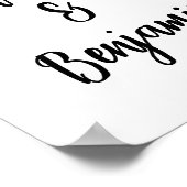 Eleganter, moderner Schwarz-Weiß-Empfang Poster (Ecke)