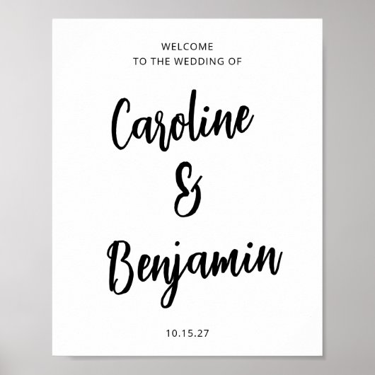 Eleganter, moderner Schwarz-Weiß-Empfang Poster (Vorne)