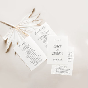 Eleganter, moderner Schwarz-Weiß-Wedding-Ordner Programm