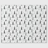 Eleganter, moderner Schwarz-Weiß-Weihnachtsbaum Geschenkpapier (Flach)