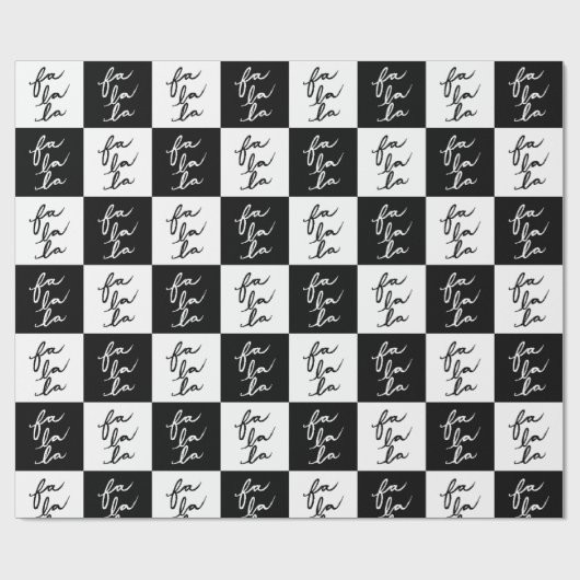 Eleganter moderner Schwarz-Weiß Weihnachtslied Geschenkpapier (Flach)