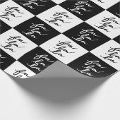 Eleganter moderner Schwarz-Weiß Weihnachtslied Geschenkpapier (Ecke)