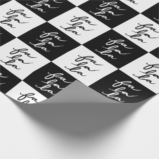 Eleganter moderner Schwarz-Weiß Weihnachtslied Geschenkpapier (Ecke)