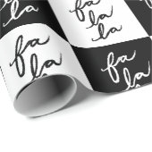 Eleganter moderner Schwarz-Weiß Weihnachtslied Geschenkpapier (Rolleneckpunkt)