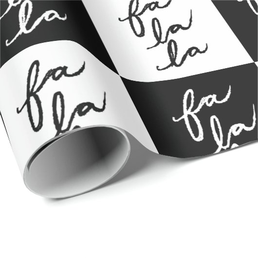 Eleganter moderner Schwarz-Weiß Weihnachtslied Geschenkpapier (Rolleneckpunkt)