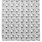 Eleganter moderner, schwarz-weißer Duschvorhang (Vorderseite)