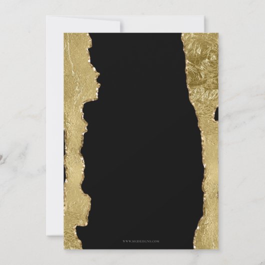 Eleganter Moderner Schwarzer Abschluss Einladung (Rückseite)