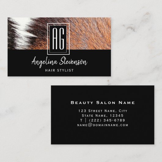 Eleganter Moderner Schwarzer Chic Visitenkarte (Vorne/Hinten)