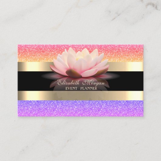 Eleganter moderner, schwarzer goldfarbener Glitzer Visitenkarte (Vorderseite)