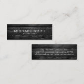 Eleganter moderner schwarzer hölzerner Blick Mini Visitenkarte (Vorne/Hinten)