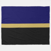 Eleganter moderner schwarzer Navy Blauer Farbblock Fleecedecke (Vorderseite (Horizontal))