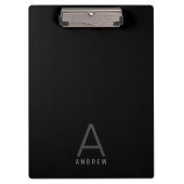 Eleganter, moderner, schwarzer Personalisierter Na Klemmbrett (Vorderseite)