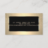 Eleganter moderner, schwarzer Rahmen, Konfetti, Ma Visitenkarte (Rückseite)