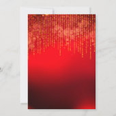 ELEGANTER MODERNER SCHWARZER ROTER GOLD SPARKLE JE EINLADUNG (Rückseite)