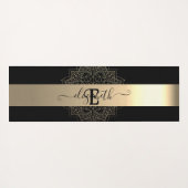 Eleganter, moderner Schwarzer Streifen Yogamatte (Rückseite (Horizontal))