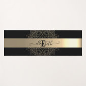 Eleganter, moderner Schwarzer Streifen Yogamatte (Vorderseite (Horizontal))