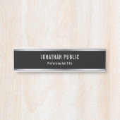 Eleganter moderner schwarzer und silberner türschild (Vorderseite )