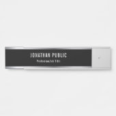 Eleganter moderner schwarzer und silberner türschild (Vorderseite )