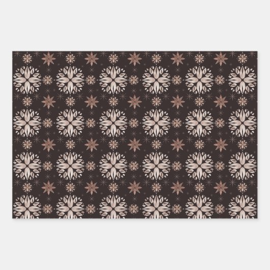 Eleganter moderner Schwarzer Winter oder Urlaub Bo Geschenkpapier Set (Vorderseite)