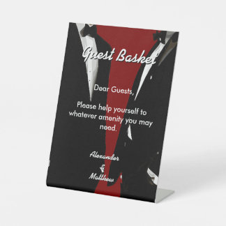 Eleganter Moderner Schwuler Männer Roter Hochzeits Sockelschild