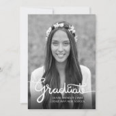 Eleganter moderner Script-Abschluss-Ankündigung Ankündigung (Vorderseite)