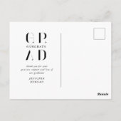 Eleganter moderner Script-Abschluss-Ankündigung Postkarte (Rückseite)