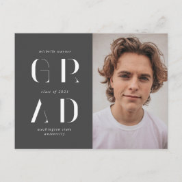 Eleganter moderner Script-Abschluss-Ankündigung Postkarte